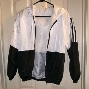 Black and white windbreaker